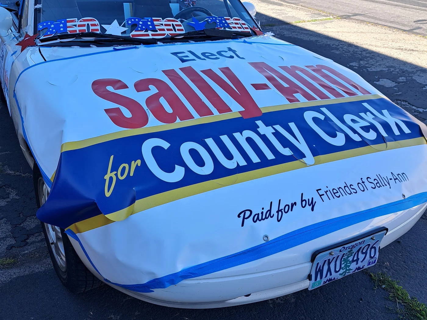 Sally-Ann for County Clerk campaign car
